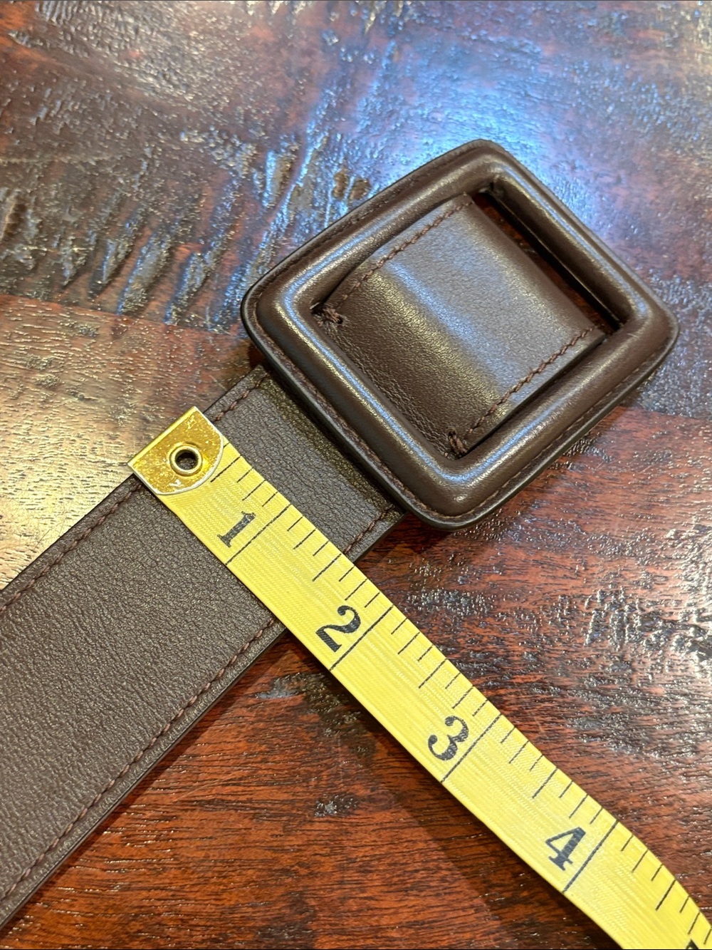 Ralph Lauren Collection Trench-Buckle Brown Leather Belt Made in Italy - Picture 12 of 13
